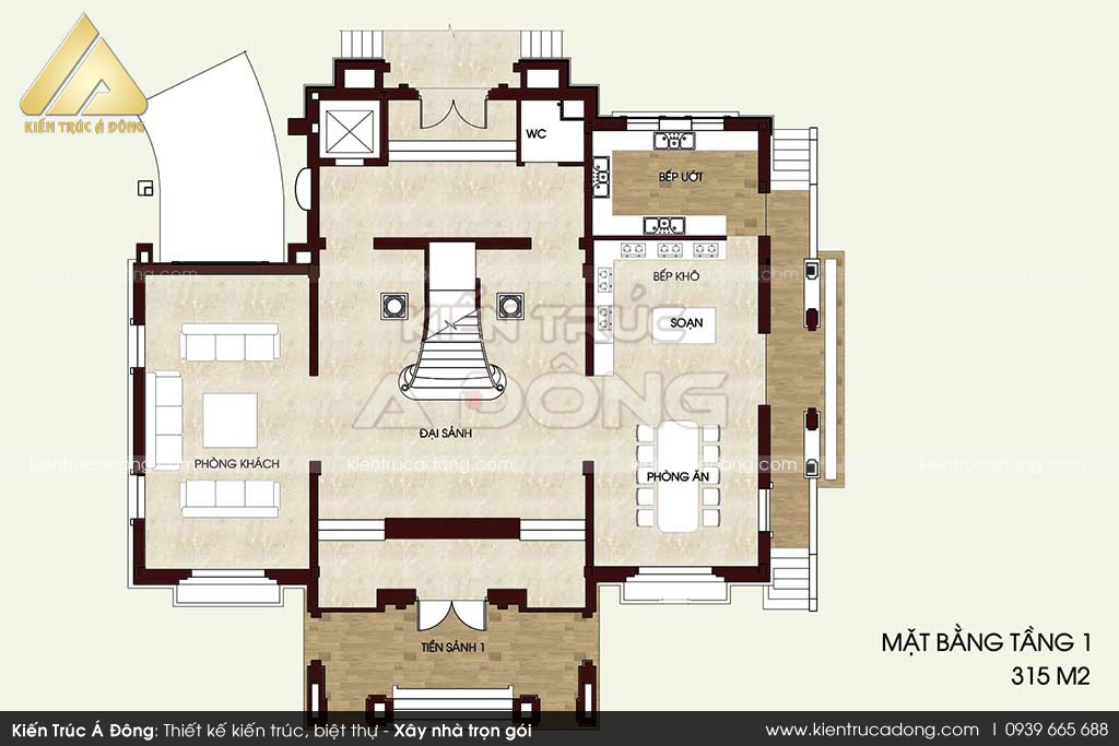 Mẫu biệt thự tân cổ điển sang trọng 4 tầng tại TP Hà Nội