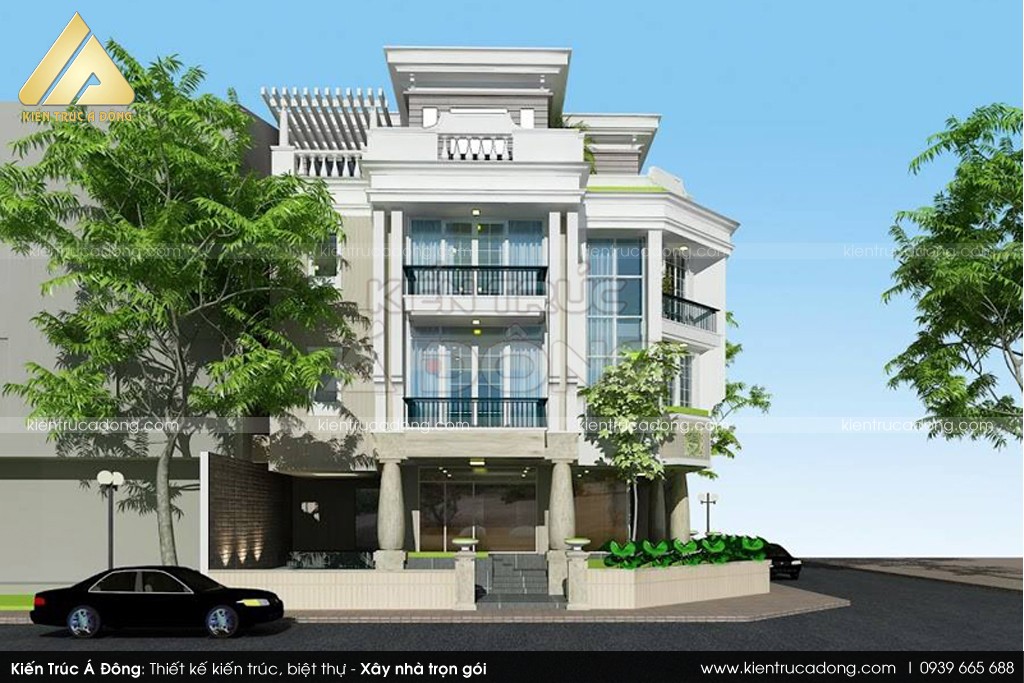 +699 mẫu biệt thự phố đẹp hàng đầu Việt Nam > Mẫu thiết kế nhà biệt thự 4 tầng hiện đại, sang trọng
