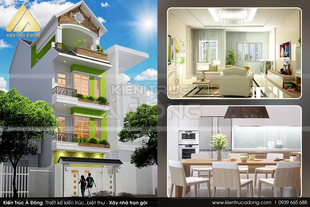Tuyển chọn mẫu thiết kế nhà phố đẹp mê ly > Mẫu nhà phố 4 tầng đẹp, hiện đại tại Vĩnh Phúc